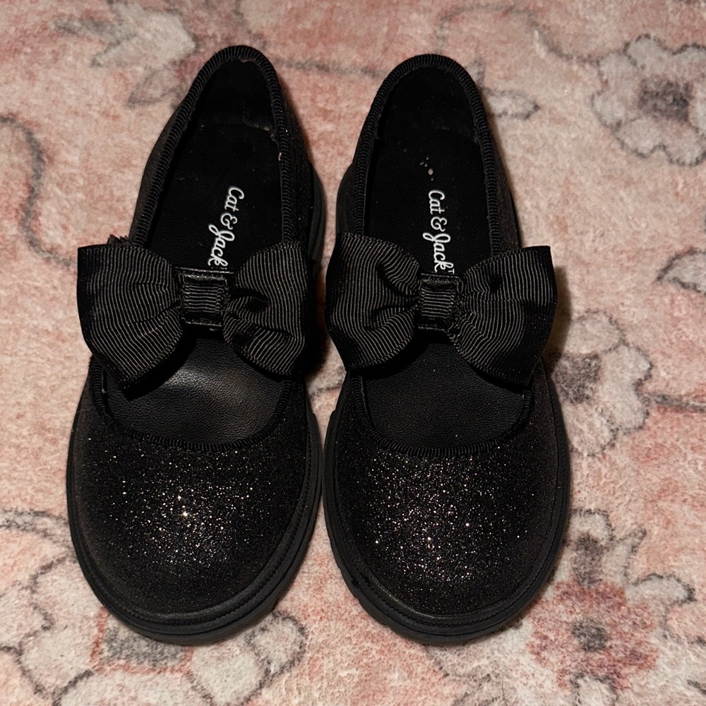 Cat & Jack Black Glitter shoes size 7